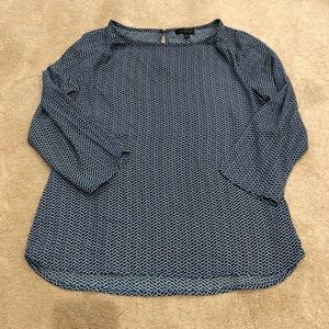 EUC The Limited Blue and Ivory High-Low Top